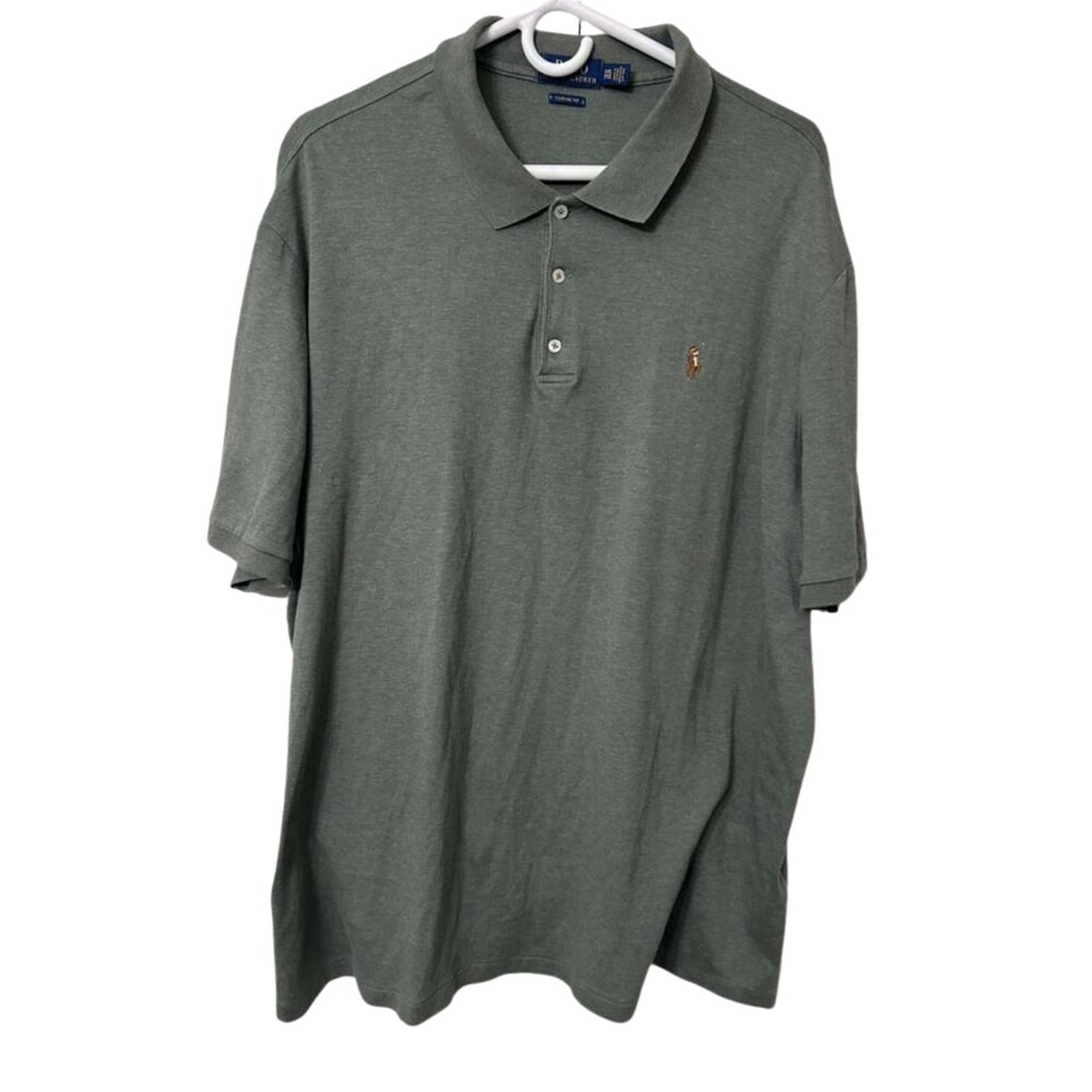Polo Ralph Lauren Shirt Men's XXL Green Classic Fit Short Sleeve
